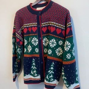 Ugly Christmas Sweater Women’s Medium American Sweater Grannycore